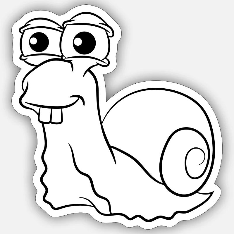 Snail funny joy - Sticker size S (10 x 10 cm) - white matte