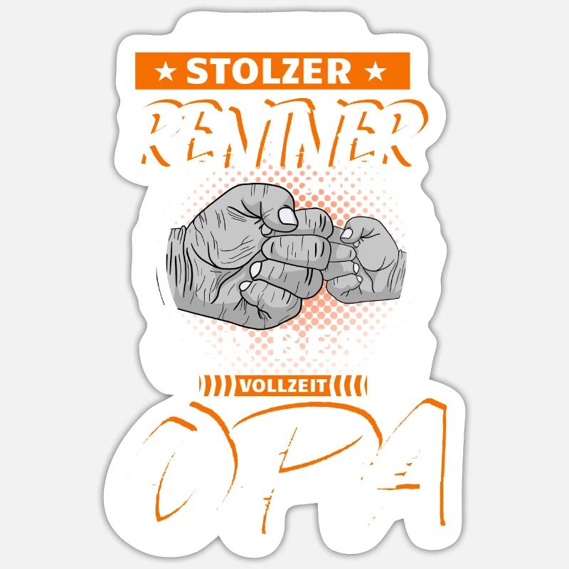 Rentner vollzeit Opa Geschenkidee Sticker Größe S (10 x 10 cm)