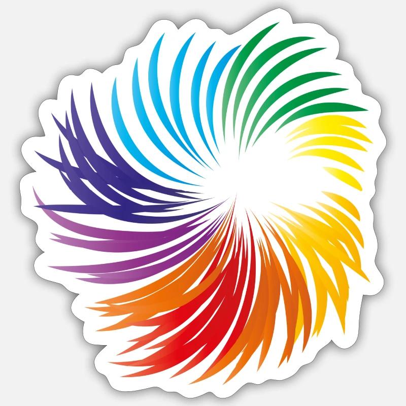 Vortex Arc-en-ciel - Sticker taille S (10 x 10 cm) - blanc mat