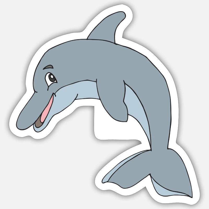 delphin - Sticker Größe S (10 x 10 cm) - Mattweiß