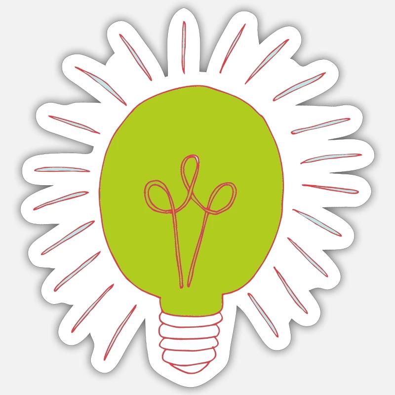 Neon green light bulb Sticker size S (10 x 10 cm)