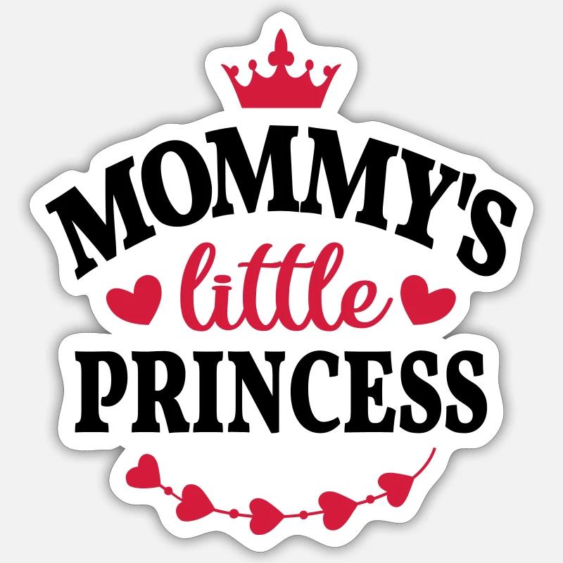 Mamas kleine Prinzessin Mutter Tochter Geschenk - Sticker Größe S (10 x 10 cm) - Mattweiß