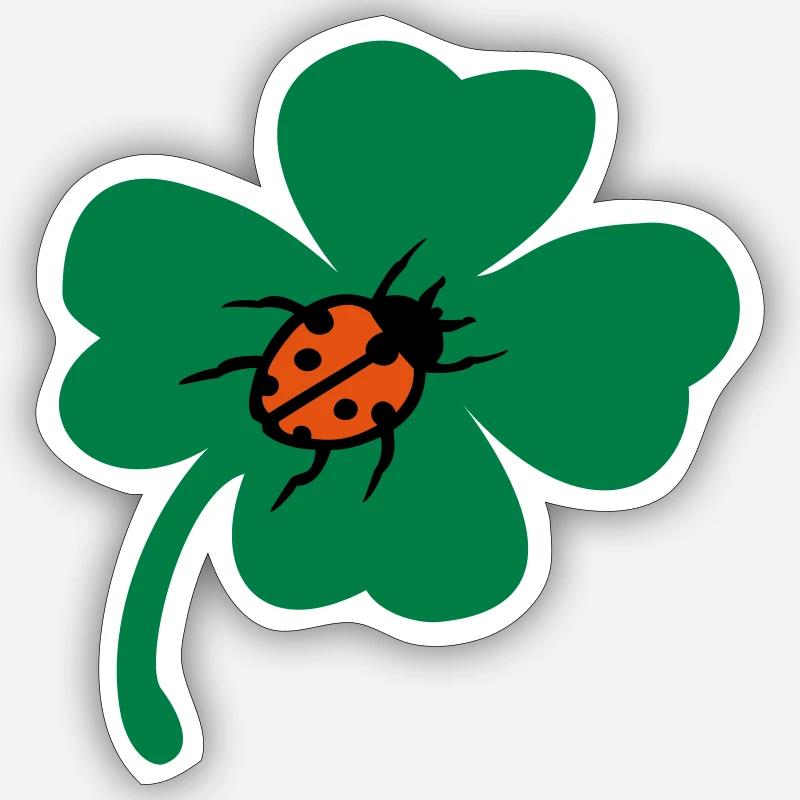 Lucky Cloverleaf Ladybug Sticker size S (10 x 10 cm)