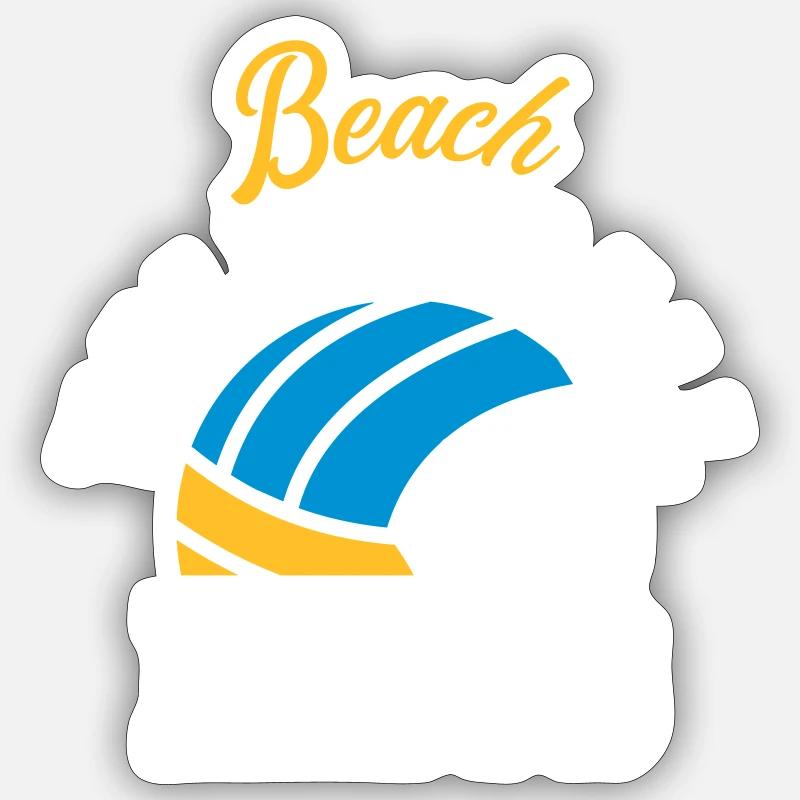 Beach-volley - Sticker taille S (10 x 10 cm) - blanc mat