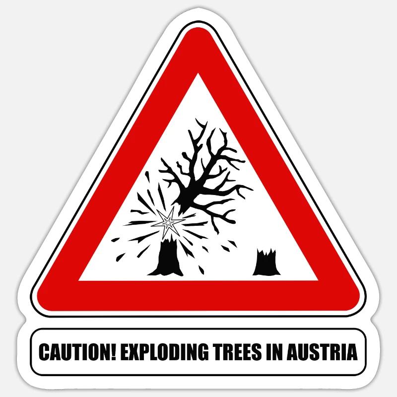 exploding trees, exploding trees Austria - Sticker size S (10 x 10 cm) - white matte