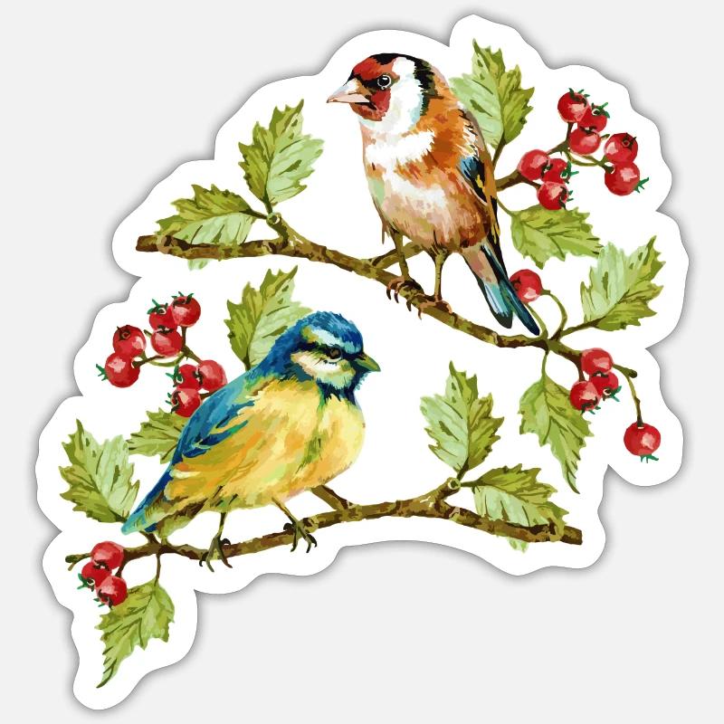 The birds - Sticker size S (10 x 10 cm) - white matte