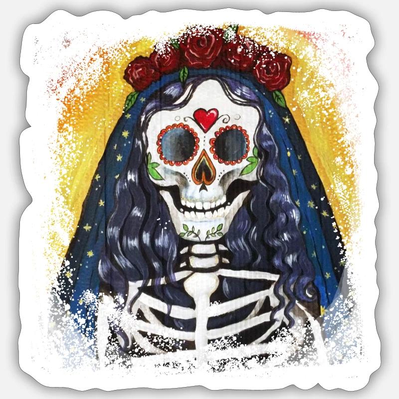 Santa Muerte oder Heiliger mexikanischer Tod Sticker Größe S (10 x 10 cm)