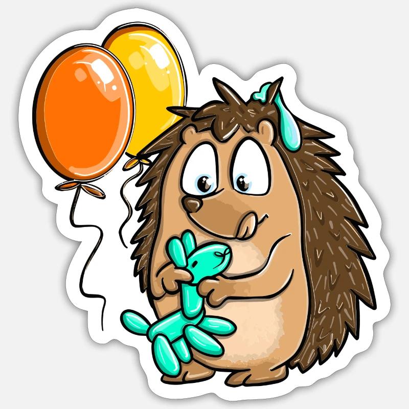 Paulchen Peng Igel Ballons Design Statement Sticker Größe S (10 x 10 cm)