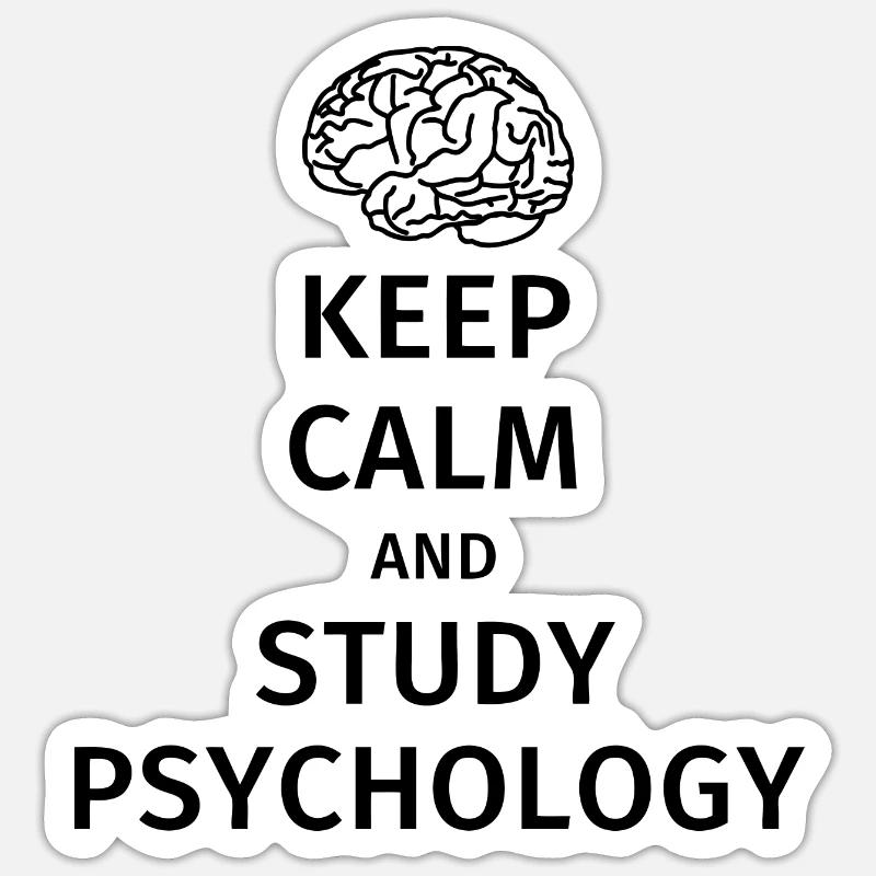 Keep calm and study psychology - Sticker size S (10 x 10 cm) - white matte