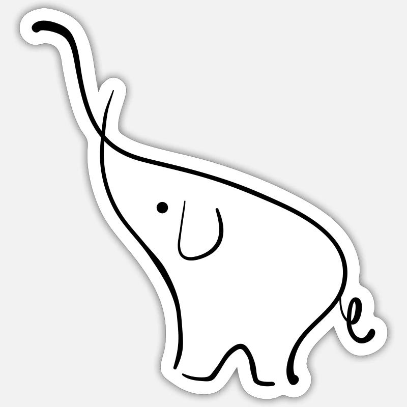Elefant Sticker Größe S (10 x 10 cm)