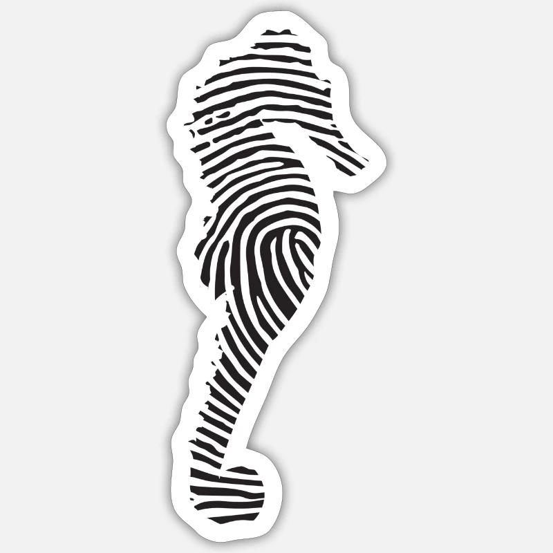 Hippocampe hippocampe - Sticker taille S (10 x 10 cm) - blanc mat