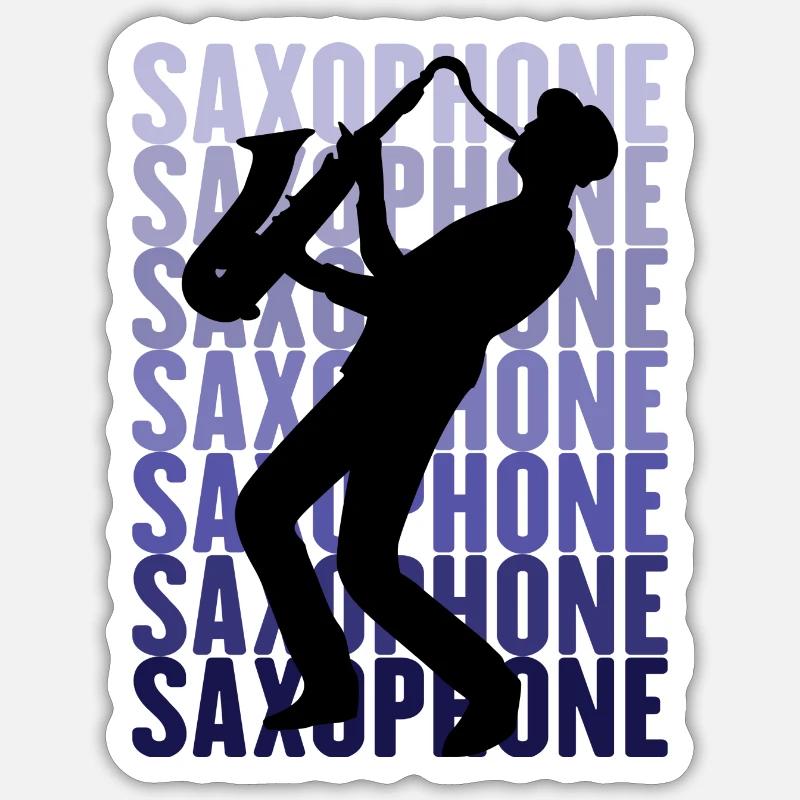 Saxophone - Sticker Größe S (10 x 10 cm) - Mattweiß