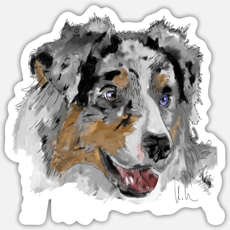 Australian Shepherd - Sticker size S (10 x 10 cm) - white matte