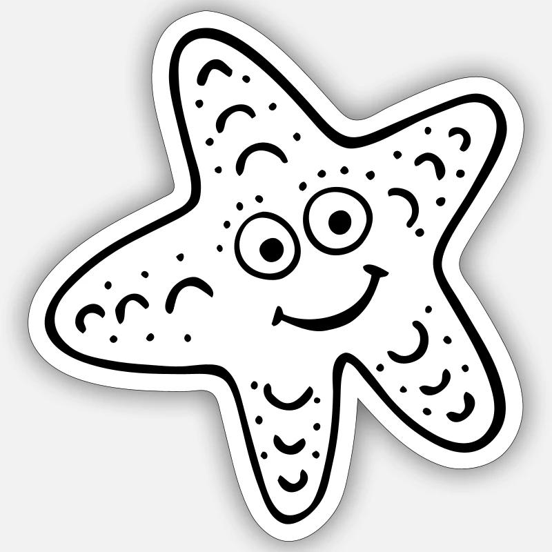 étoile de mer - Sticker taille S (10 x 10 cm) - blanc mat