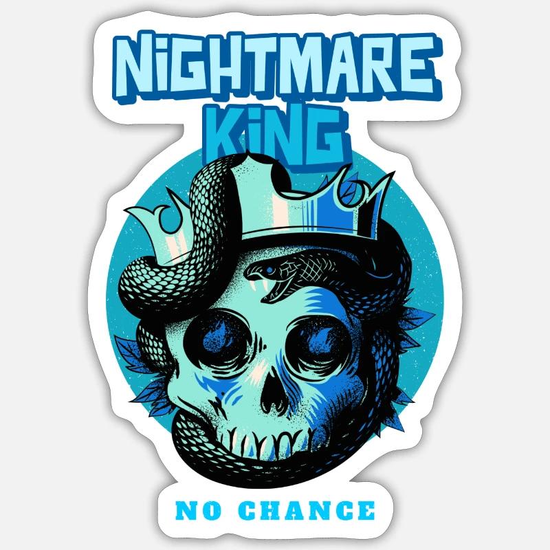 Nightmare King - Sticker Größe S (10 x 10 cm) - Mattweiß