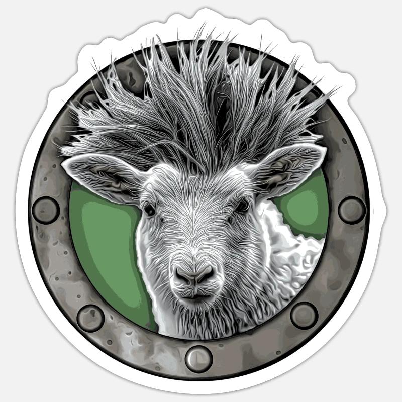 Punkschaf - Sticker Größe S (10 x 10 cm) - Mattweiß