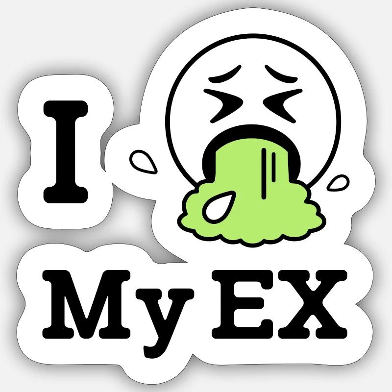 Ich hasse meine/n Ex - Sticker Größe S (10 x 10 cm) - Mattweiß