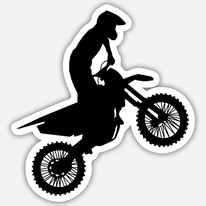 motocross - Sticker taille S (10 x 10 cm) - blanc mat