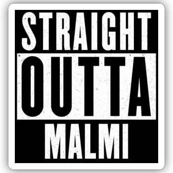 Straight Outta Malmi - Sticker size S (10 x 10 cm) - white matte - Front