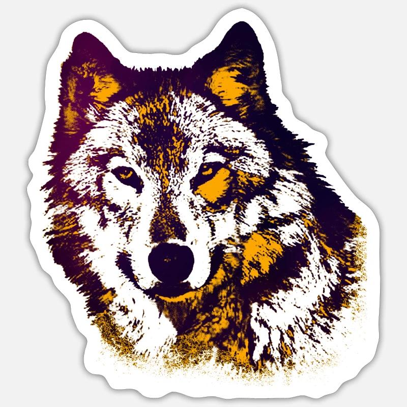 wolf - Sticker size S (10 x 10 cm) - white matte