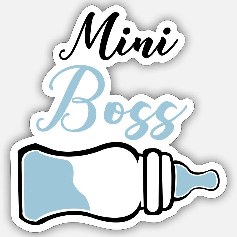 baby bottle boss - Sticker size S (10 x 10 cm) - white matte