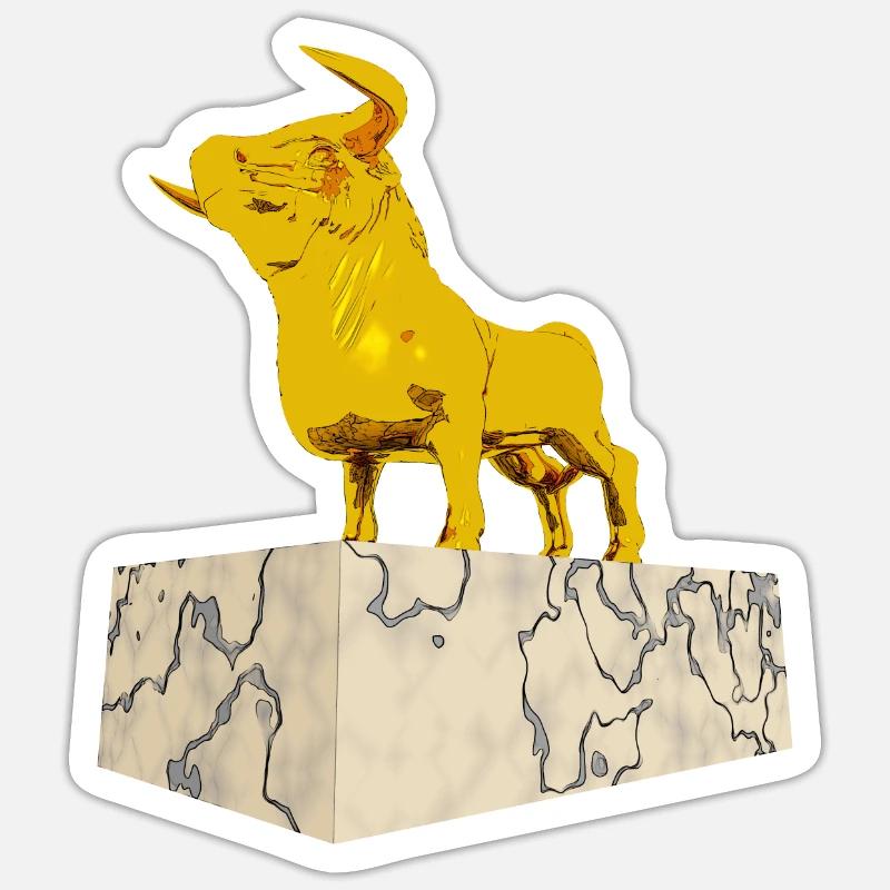 Veau doré - Sticker taille S (10 x 10 cm) - blanc mat