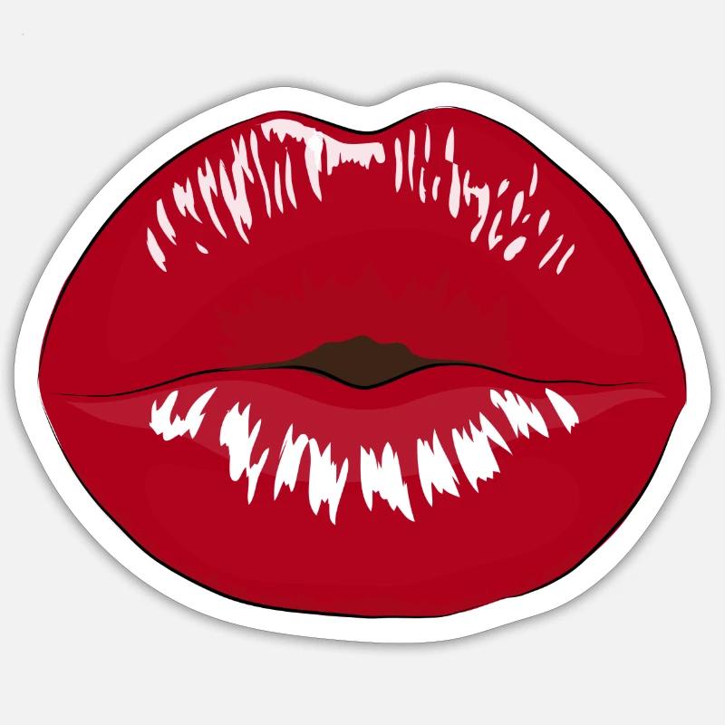 lips - Sticker size S (10 x 10 cm) - white matte