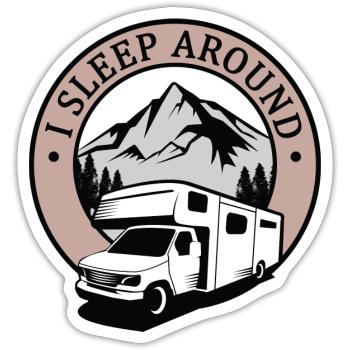 I Sleep Around - Sticker size S (10 x 10 cm) - white matte - Front