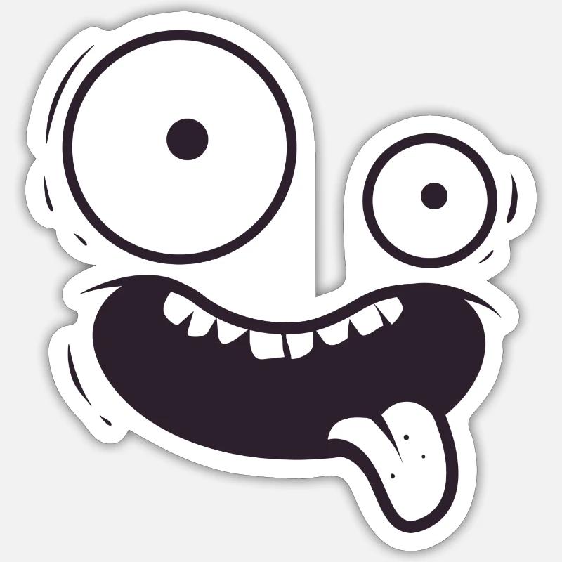 Crazy Face Sticker Größe S (10 x 10 cm)
