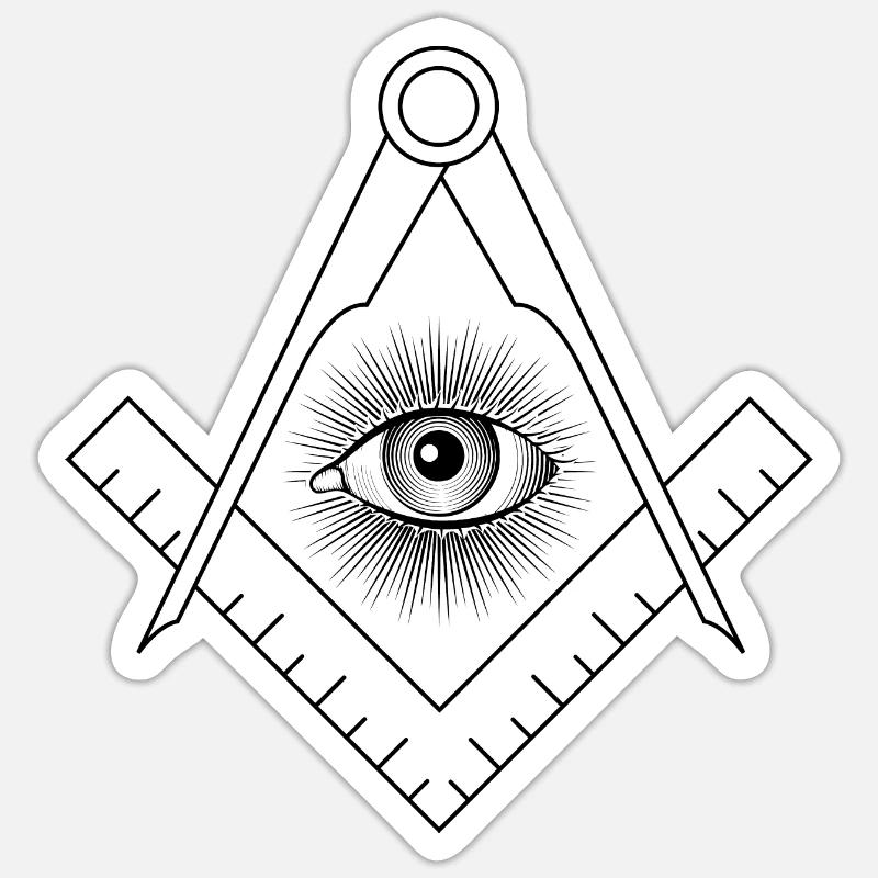 Franc-Maçonnerie / Complotisme - Sticker taille S (10 x 10 cm) - blanc mat