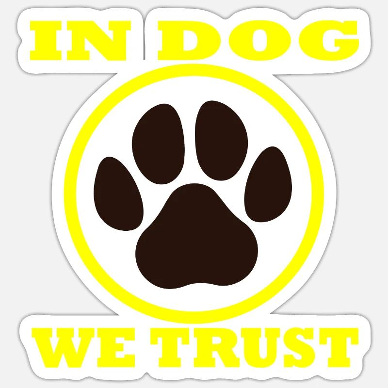 Chien chien - Sticker taille S (10 x 10 cm) - blanc mat