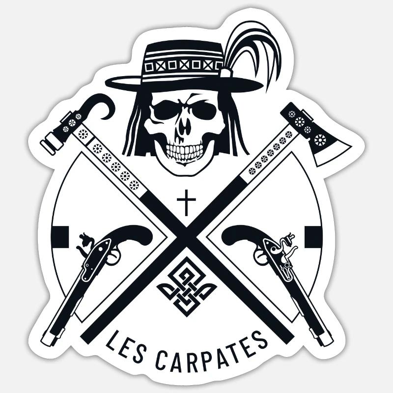 Carpates - Les Carpates - Sticker taille S (10 x 10 cm) - blanc mat