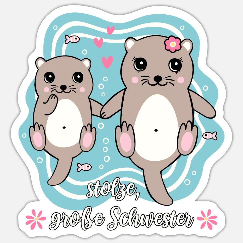 Stolze, große Schwester Geschenkidee Sticker Größe S (10 x 10 cm)