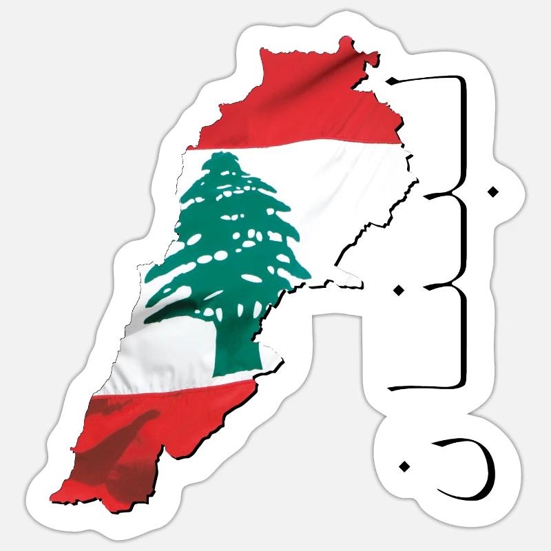 Drapeau du Liban au Liban Carte LB Sticker taille S (10 x 10 cm)