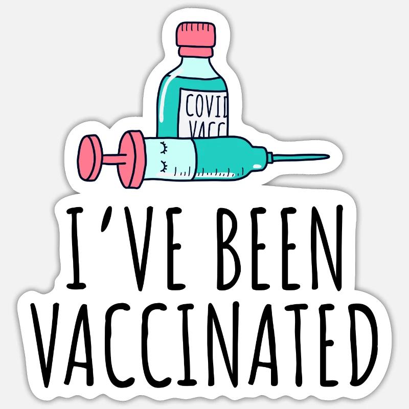 Ich wurde geimpft Impfgeschenk Sticker Größe S (10 x 10 cm)
