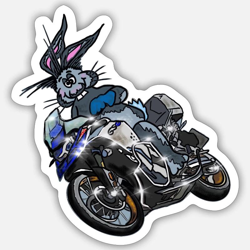 motorcycle - Sticker size S (10 x 10 cm) - white matte