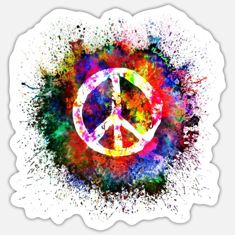 Frieden Harmonie - Sticker Größe S (10 x 10 cm) - Mattweiß