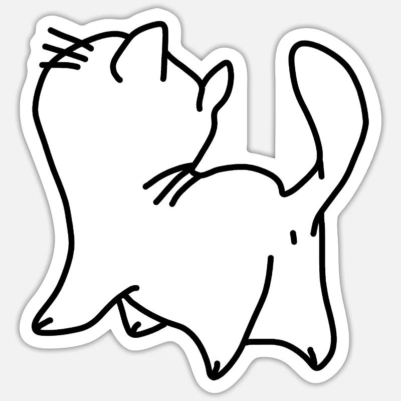 Chat chaton petit - Sticker taille S (10 x 10 cm) - blanc mat