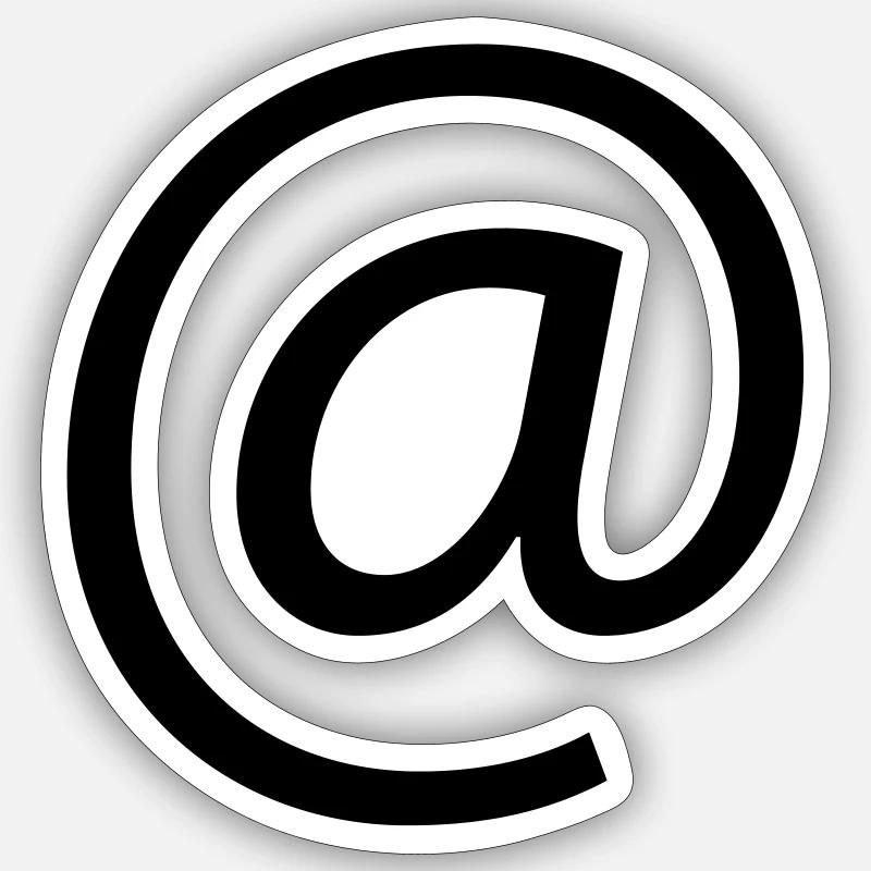 Au signe / signe e-mail / symbole - Sticker taille S (10 x 10 cm) - blanc mat