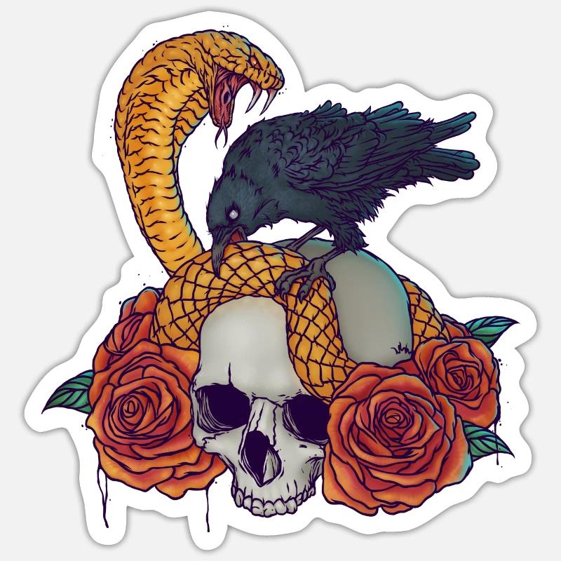 SERPENT DORÉ Sticker taille S (10 x 10 cm)