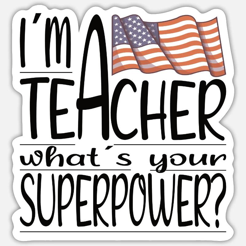 Lehrer Schule Geschenkidee Amerika Englisch Sticker Größe S (10 x 10 cm)