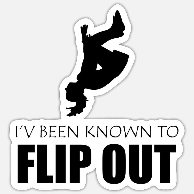 Trampolin Spaß Spruch Geschenk Turnen Akrobat - Sticker Größe S (10 x 10 cm) - Mattweiß