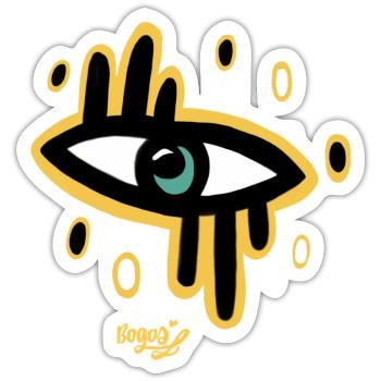 Eye - Sticker size S (10 x 10 cm) - white matte - Front