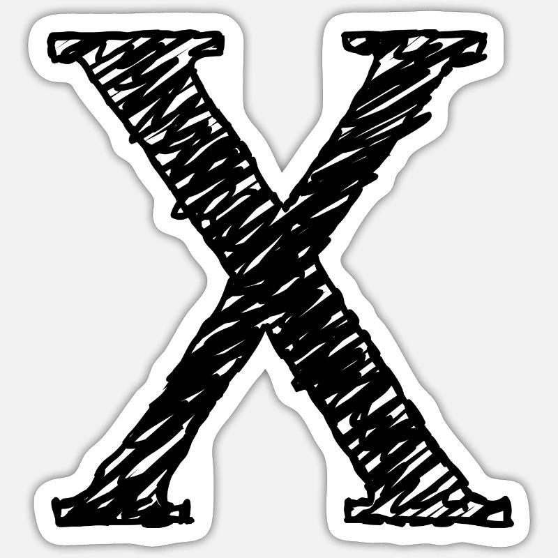 X - Sticker Größe S (10 x 10 cm) - Mattweiß