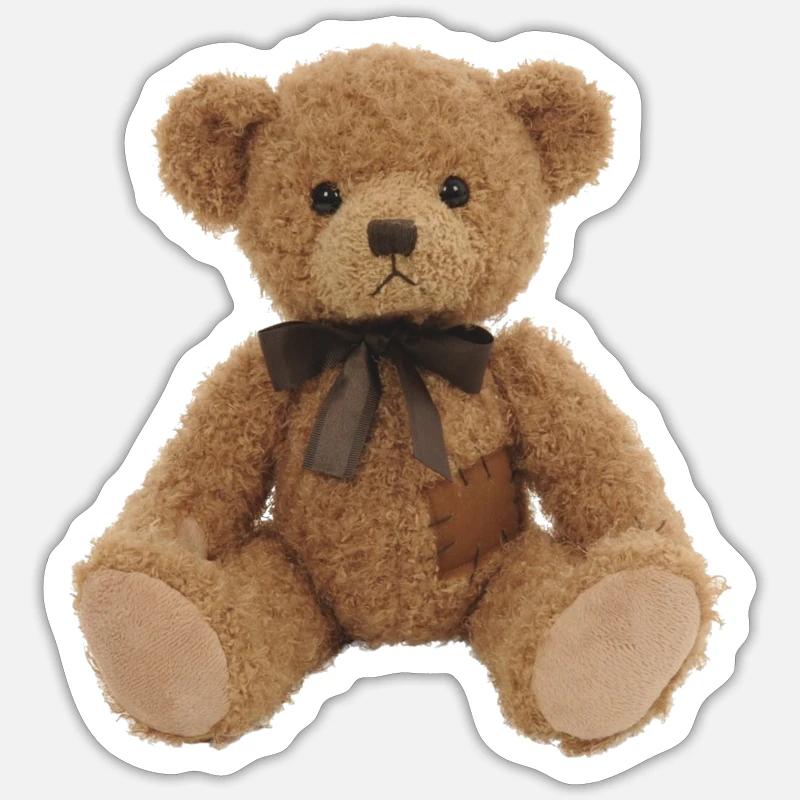 Ours en peluche 01 - Sticker taille S (10 x 10 cm) - blanc mat