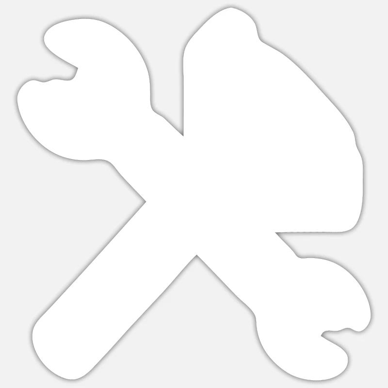 Tool Hammer Wrench - Sticker size S (10 x 10 cm) - white matte