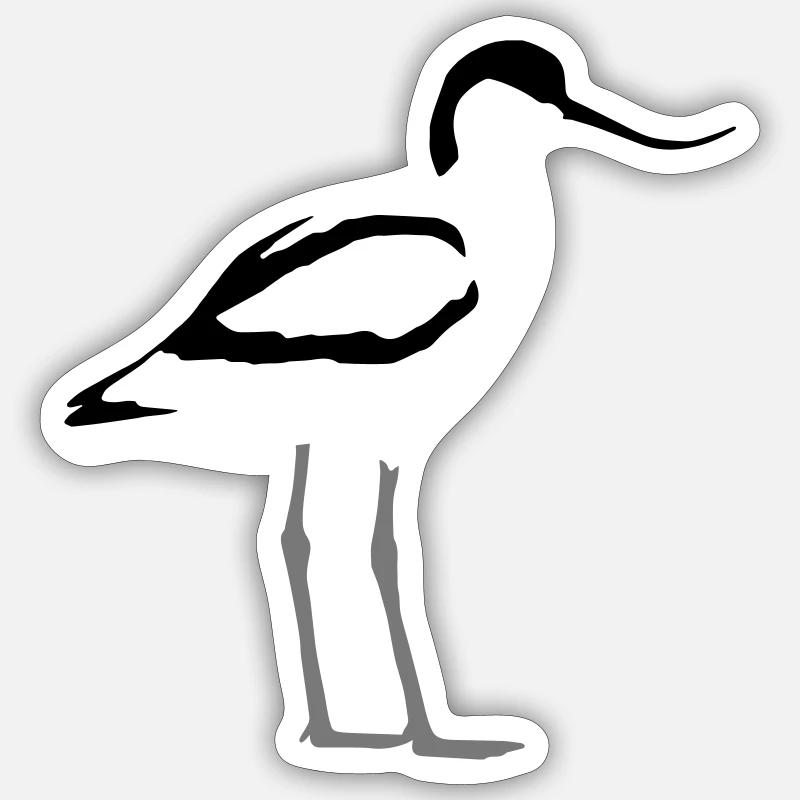 avocet - Sticker size S (10 x 10 cm) - white matte
