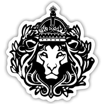König Löwe - Sticker Größe S (10 x 10 cm) - Mattweiß - Vorne