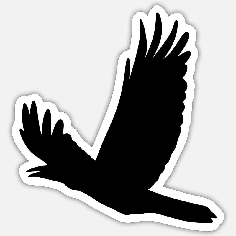 Fliegende Krähe Sticker Größe S (10 x 10 cm)