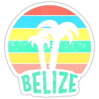 BELIZE Karibischer Sonnenuntergang - Sticker Größe S (10 x 10 cm) - Mattweiß - Vorne